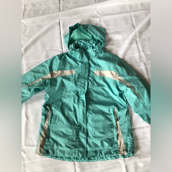 Wind River Aqua Hooded Rain Jacket - Picture 1 of 16